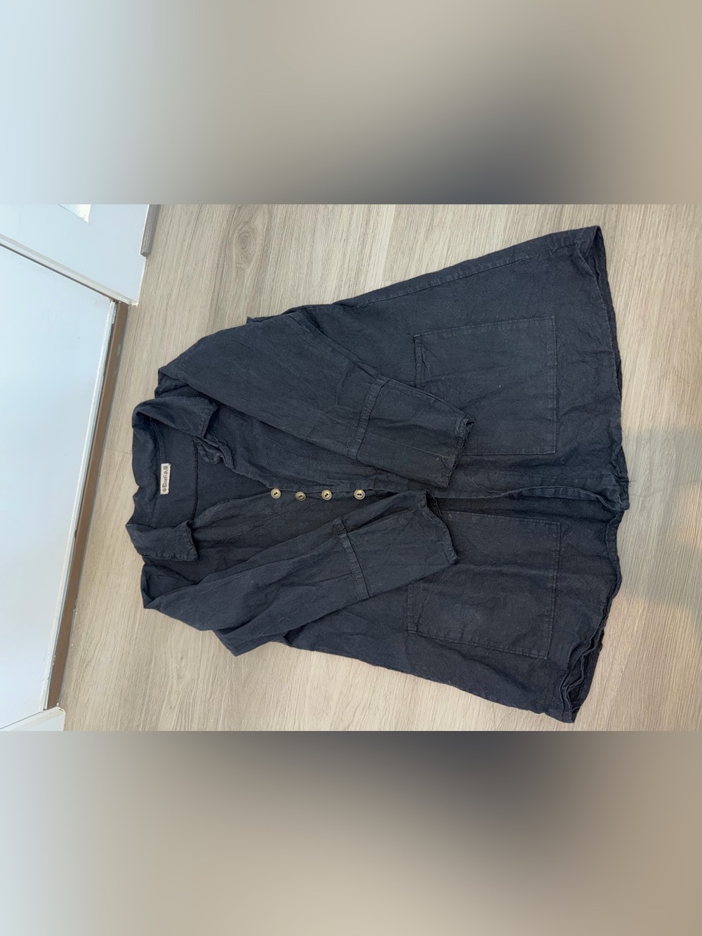 Blue Fish Black Button-Front Utility Jacket blouse - Picture 8 of 11